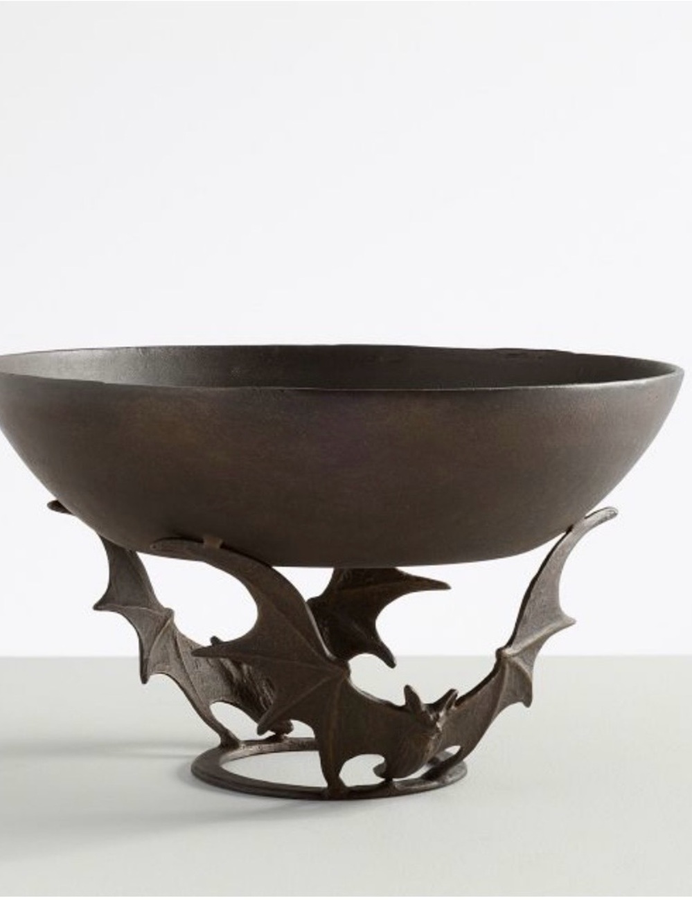 Pottery Barn Sold Out Large Metal Bat Bowl Halloween Spooky Server